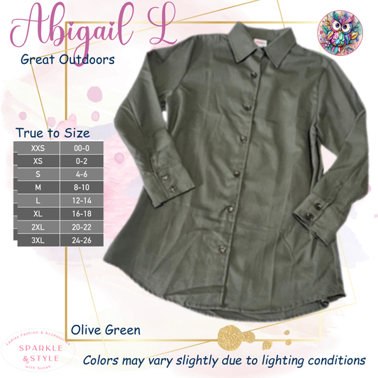 Great Outdoors - Abigail - Solid Olivine Green