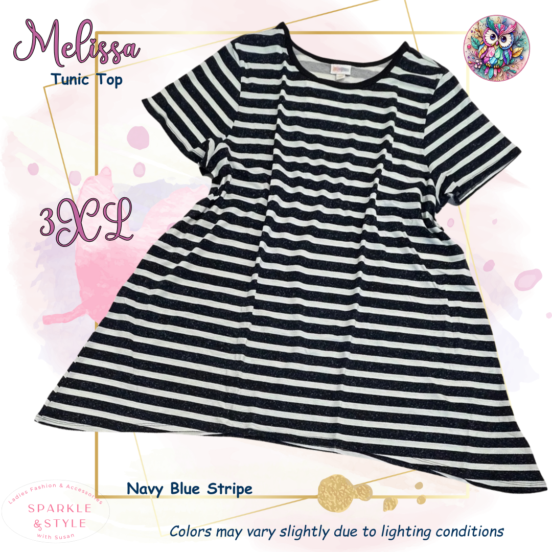 Melissa - Navy Blue Stripe