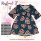 Boyfriend T - Teal Pink Floral