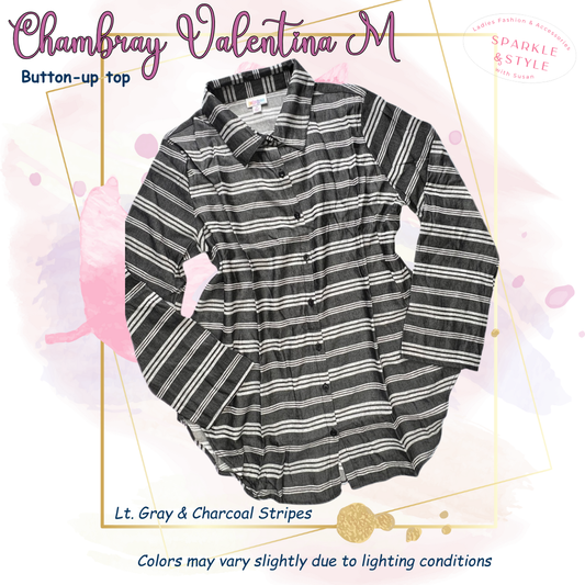 Chambray - Valentina - Black Grey Stripe