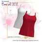 Cami - Solid Salsa Red and Solid White Brushed DTY