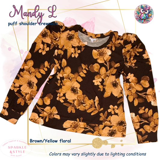 Mandy - Brown Yellow Floral