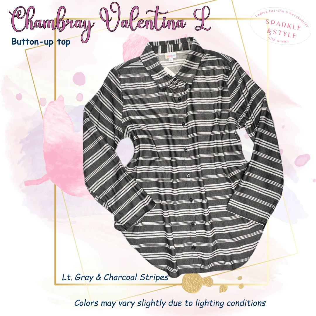 Chambray - Valentina - Black Grey Stripe