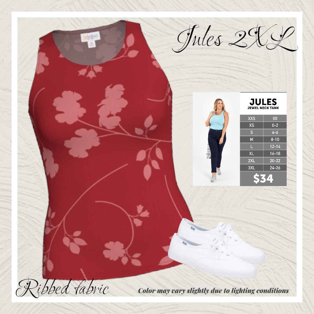 Jules - Red Pink Floral