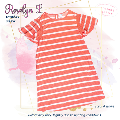 Roselyn - Peach White Stripe